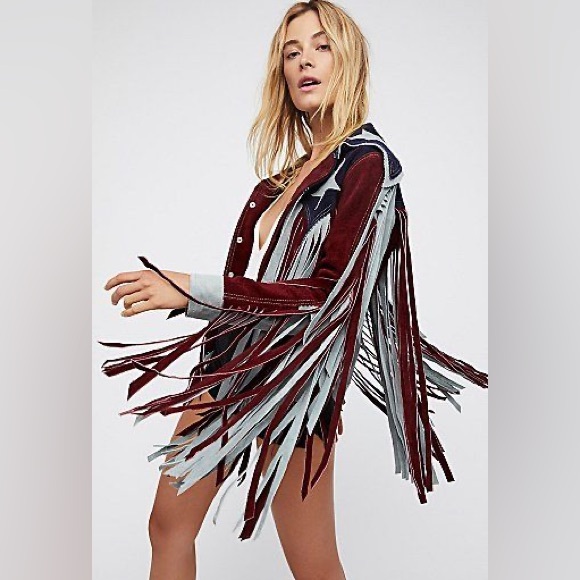 Understated Leather American Woman Fringe Jacket - Picture 4 of 13